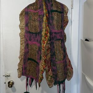 NUNO Felted and Silk Multicolor Abstract Scarf
